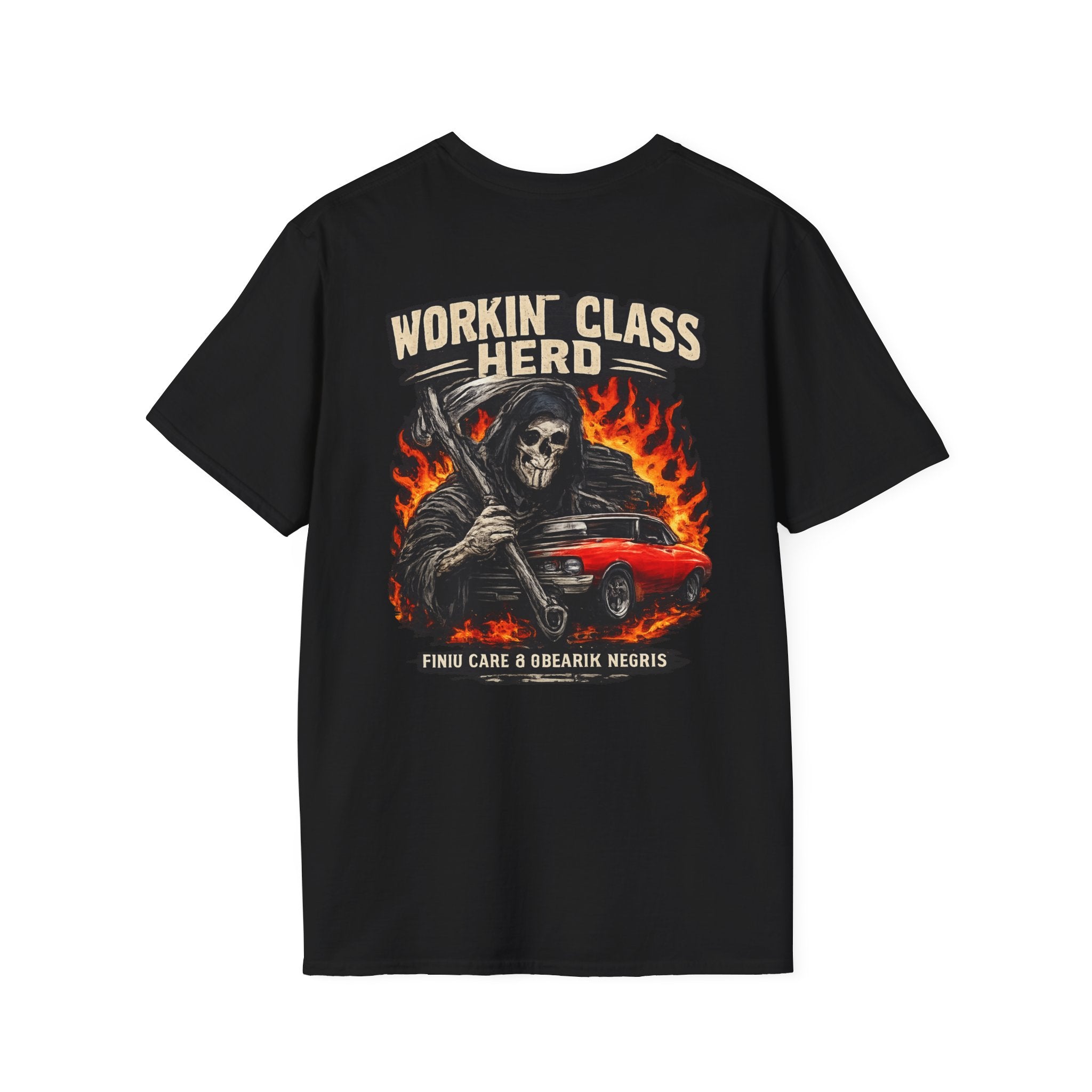 t-shirt noir avec la mort et la voiture