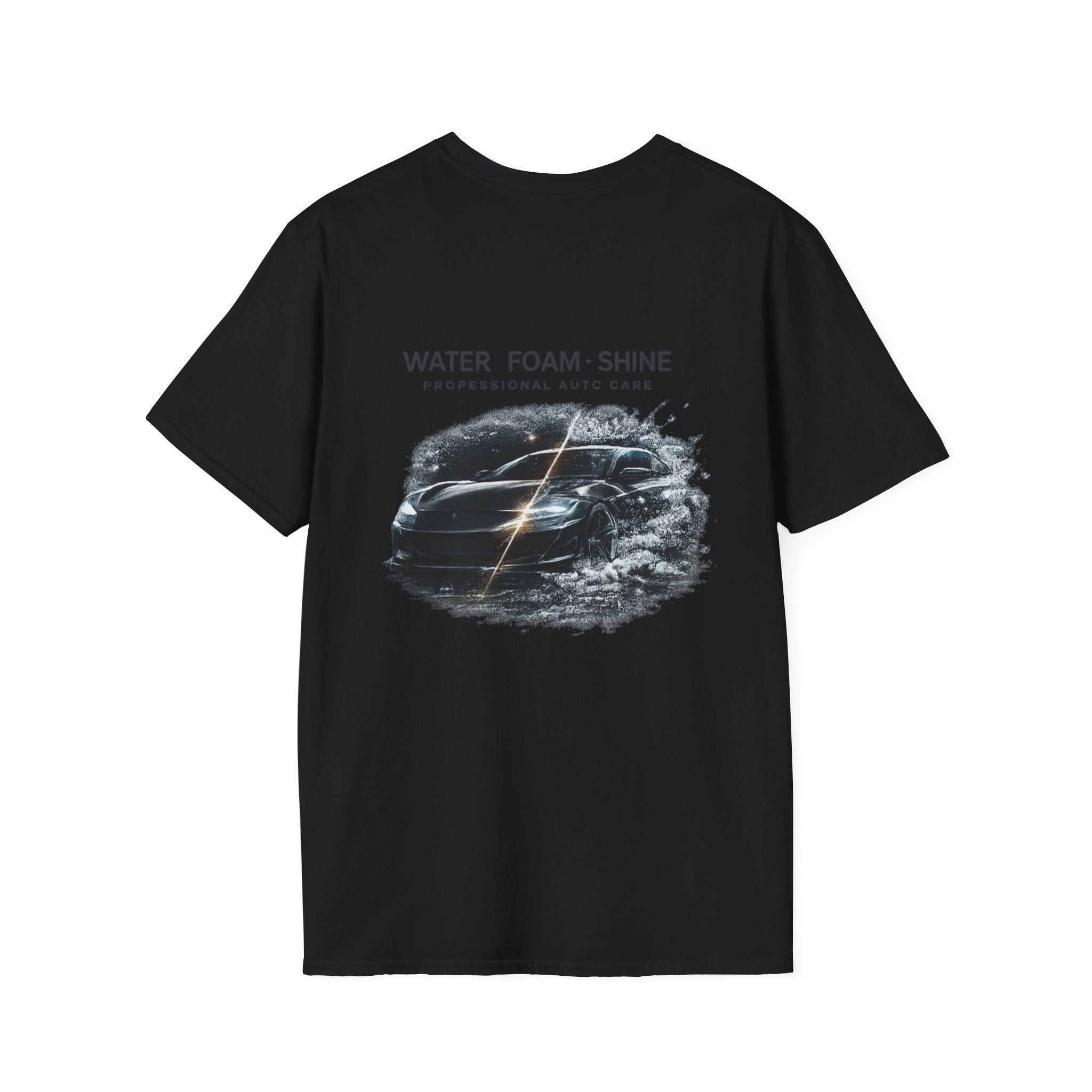 dos du t-shirt noir avec en gros une voiture avec la différence de nettoyer ou pas 