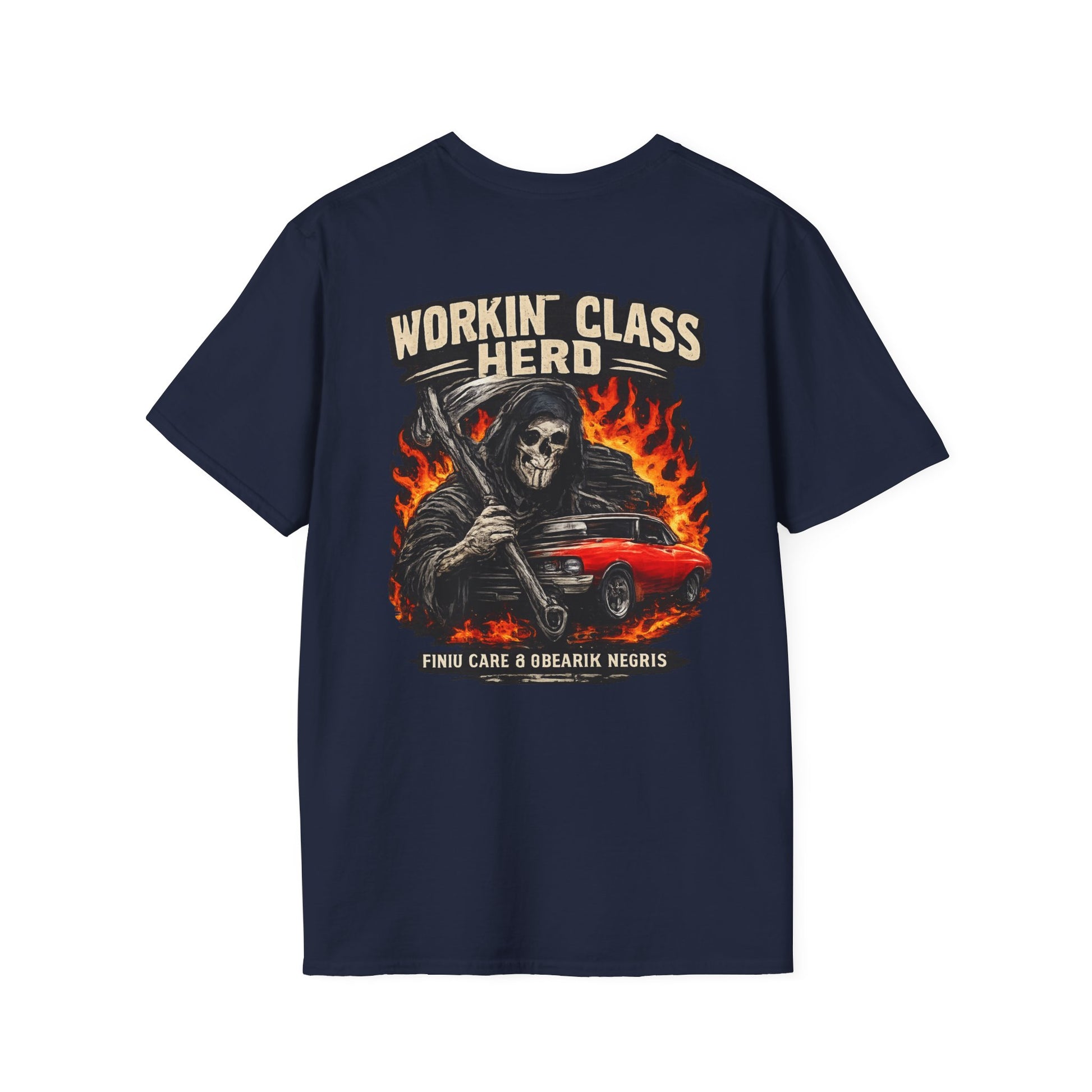 T-shirt royal avec la mort et la voiture 